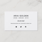 ブラックオンホワイトヴェリミニマルータイポグラフィロイヤリティ ロイヤリティカード (裏面)