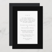 ブラックオンホワモダンイミニマルシンプル結婚 招待状 (正面/裏面)
