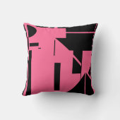 ブラックオンリッチピンクヒト様スティックフィギュアデザイン クッション (裏面)