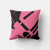 ブラックオンリッチピンク対角線はっきりしたMCMルック抽象芸術 クッション (裏面)