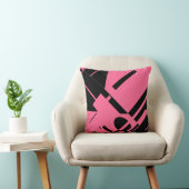 ブラックオンリッチピンク対角線はっきりしたMCMルック抽象芸術 クッション (椅子)