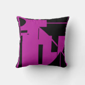 ブラックオン暗い赤紫色人間的なスティック図MCMルック クッション (裏面)