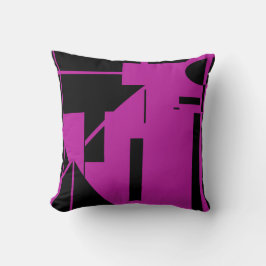 ブラックオン暗い赤紫色人間的なスティック図MCMルック クッション