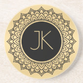 ブラックオン金ゴールド華美サークルマンダラ コースター (正面)