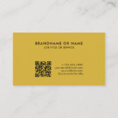 ブラックオン金ゴールド |ミニマルエレガントリストQRコード 名刺 (裏面)