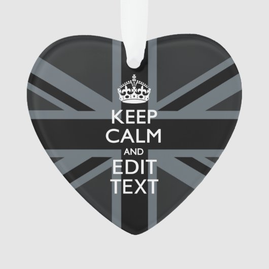 ブラックオン黒保落ち着きGet Your Text Union Jack オーナメント (正面)