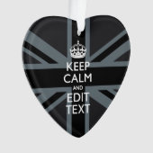 ブラックオン黒保落ち着きGet Your Text Union Jack オーナメント (正面)