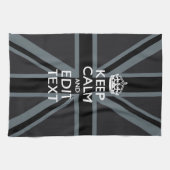ブラックオン黒保落ち着きGet Your Text Union Jack キッチンタオル (横)