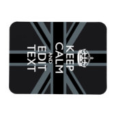 ブラックオン黒保落ち着きGet Your Text Union Jack マグネット (横)