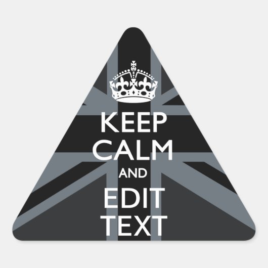 ブラックオン黒保落ち着きGet Your Text Union Jack 三角形シール (正面)