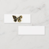 ブラックオーキッドのゴールドフラワー蝶 コーリングカード (正面/裏面)