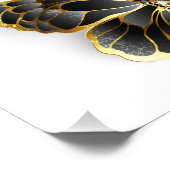 ブラックオーキッドのゴールドフラワー バタフライ フォトプリント            (角)