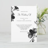 ブラックオーキッドの結婚式招待状 招待状 (スタンド正面)