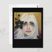 ブラックオーキッドガールオリジナルアート ポストカード (正面/裏面)