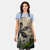 ブラックオーキッドスパイダーウェブフローラ エプロン (着用した状態)