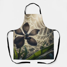 ブラックオーキッドスパイダーウェブフローラ エプロン