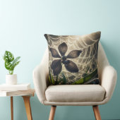 ブラックオーキッドスパイダーウェブフローラ クッション (椅子)