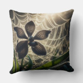 ブラックオーキッドスパイダーウェブフローラ クッション (裏面)