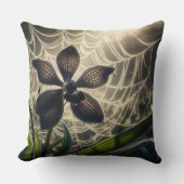ブラックオーキッドスパイダーウェブフローラ クッション (正面)