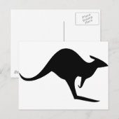 ブラックオーストラリアのカンガルー – オーストラリア ポストカード (正面/裏面)
