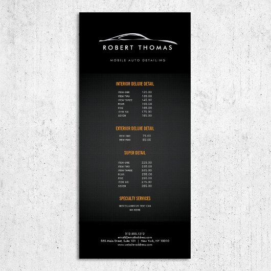 ブラックオートディテリング、自動修復ラックカード ラックカード