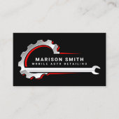 ブラックオートディテリング、自動修復ロゴブラックブシン 名刺 (正面)