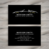ブラックオートディテリング、自動修復ロゴブラックブシン 名刺