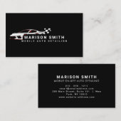 ブラックオートディテリング、自動修復ロゴブラックブシン 名刺 (正面/裏面)