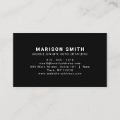 ブラックオートディテリング、自動修復ロゴブラックブシン 名刺 (裏面)