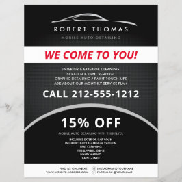 ブラックオートディテーリング、自動車修理、洗車 フライヤー