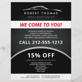 ブラックオートディテーリング、自動車修理、洗車 フライヤー