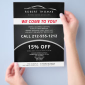 ブラックオートディテーリング、自動車修理、洗車 フライヤー (手)