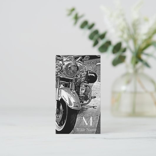 ブラックオートバイ(&H) 名刺 (スタンド正面)