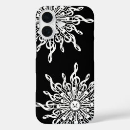 ブラックオーナメント トレブルクレフ モノグラム iPhone 16ケース