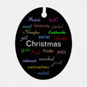 ブラックオーバルメタルコーンで世界中のクリスマス メタルオーナメント (正面)