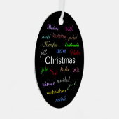 ブラックオーバルメタルコーンで世界中のクリスマス メタルオーナメント (正面右)