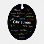 ブラックオーバルメタルコーンで世界中のクリスマス メタルオーナメント (裏面)