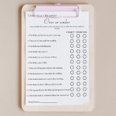 ブラックオーバーまたは下ブライダルシャワーゲーム 案内状