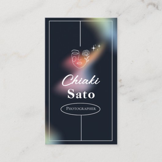 ブラックオーバーレイミニマル写真家 名刺 (正面)