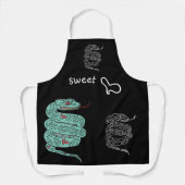 ブラックオールオーバープリントエプロン蛇甘い中 エプロン (正面)