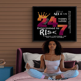 ブラックオールデイ24/7スローガングラフィック ポスター