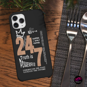 ブラックオールデイ24/7スローガングラフィック iPhone 15ケース
