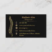 ブラックカイロプラクターカイロプラクティックスパインセラピスト 名刺 (裏面)