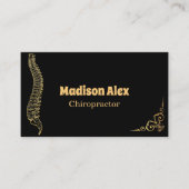 ブラックカイロプラクターカイロプラクティックスパインセラピスト 名刺 (正面)