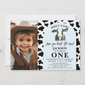 ブラックカウズプリントフォトホーリーカウファースト 招待状 (正面)