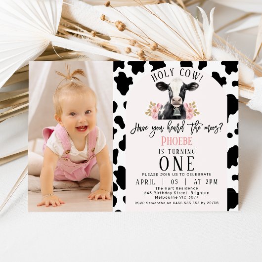ブラックカウズプリントフォトホーリーカウファースト 招待状
