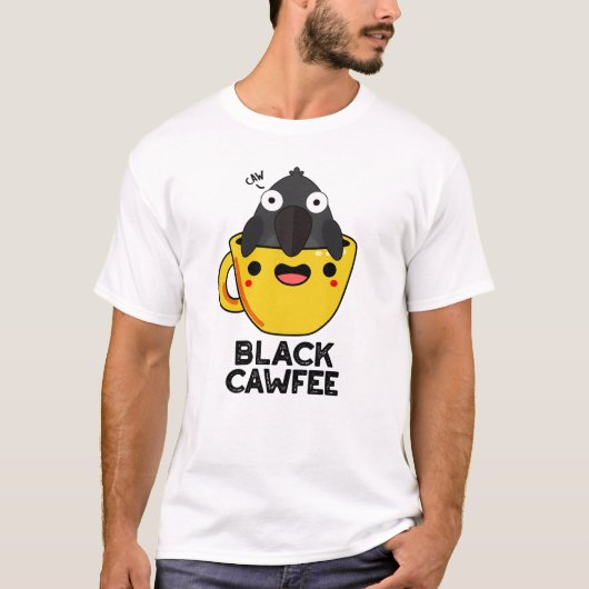 ブラックカウフおもしろいェーコーヒーパン Tシャツ (正面)