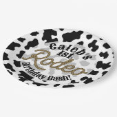 ブラックカウプリントカントリーウェスタンロデオパーティー ペーパープレート (アングル)