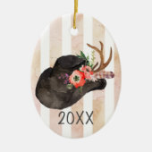 ブラックカウボーイハット記念すべき年 セラミックオーナメント (正面)