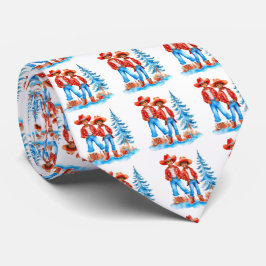 ブラックカウボーイ女性のカーボーイカップル冬クリスマスシーン ネクタイ